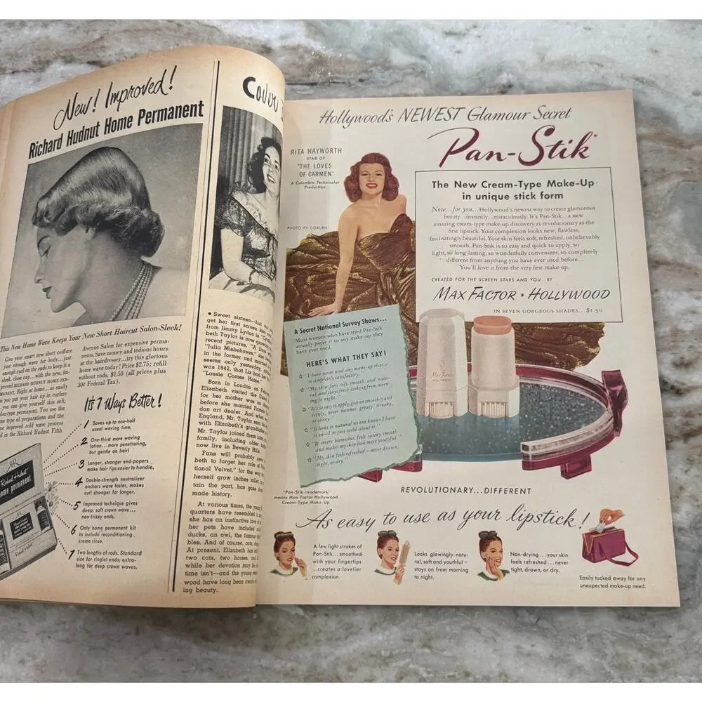 Vtg Screen Stories Magazine Oct. 1948 Elizabeth Taylor Ads Movies +
